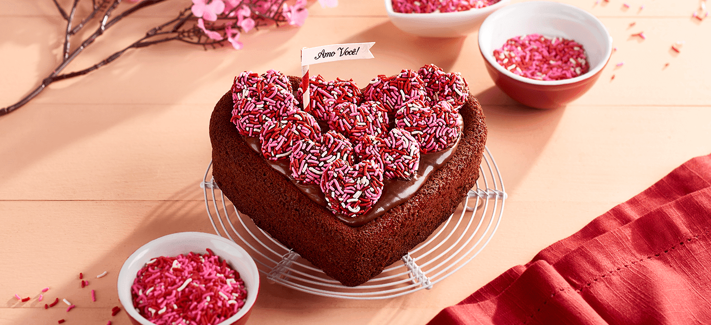 Cake Brigadeiro de Coração